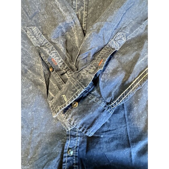 TRANQUILITY AND MAYHEM Men's Large Shirt Blue Pockets Rebels Graphic - Picture 2 of 12